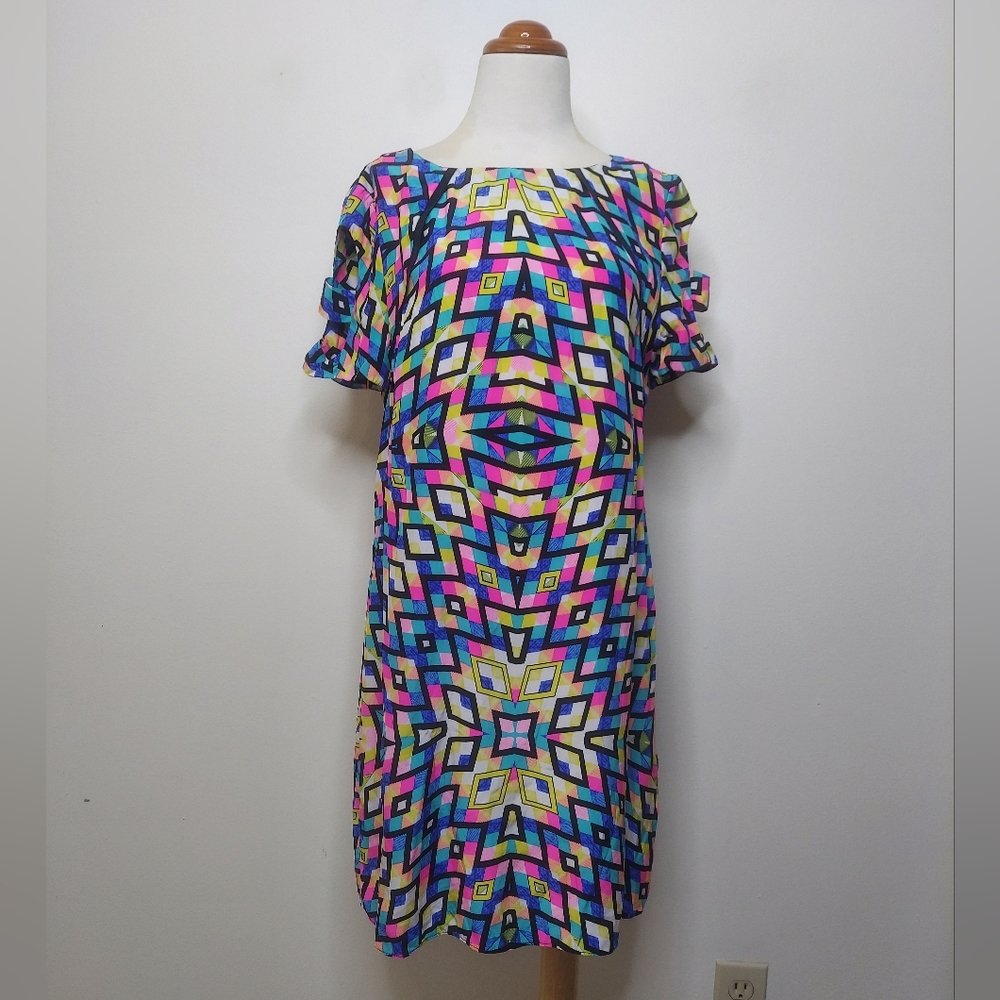 Alice & Trixie Silk Geo Print Dress, Medium